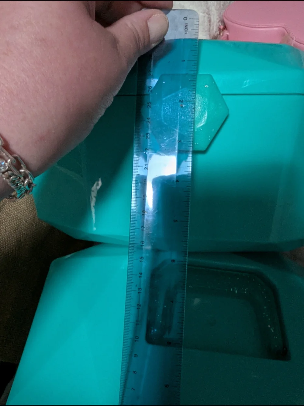 Teal Gem-Shaped Makeup Cases Craft Storage Boxes